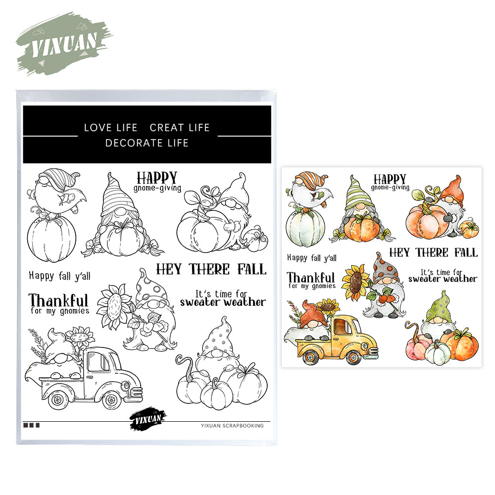 Dwarves and Pumpkins Cutting Dies And Stamp Set YX1458-S+D