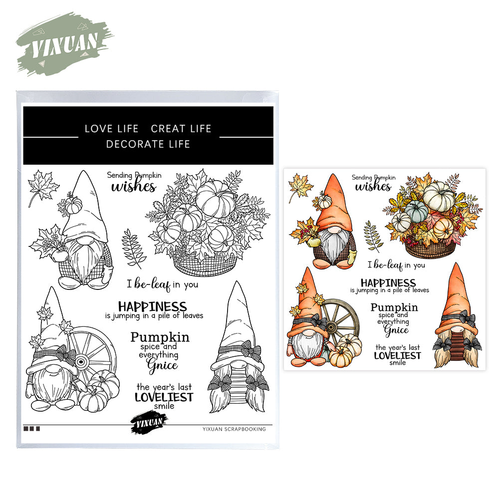 Dwarves and Pumpkins Cutting Dies And Stamp Set YX1455-S+D