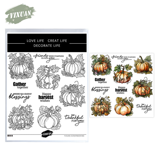 Pumpkin Cutting Dies And Stamp Set YX1453-S+D