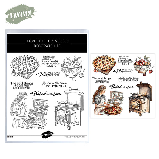 Making Cake Pies Cutting Dies And Stamp Set YX1495-S+D