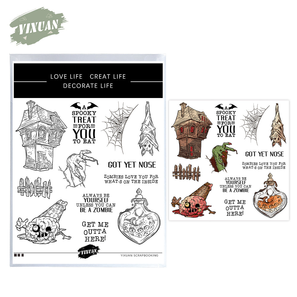 Halloween materials Cutting Dies And Stamp Set YX1432-S+D