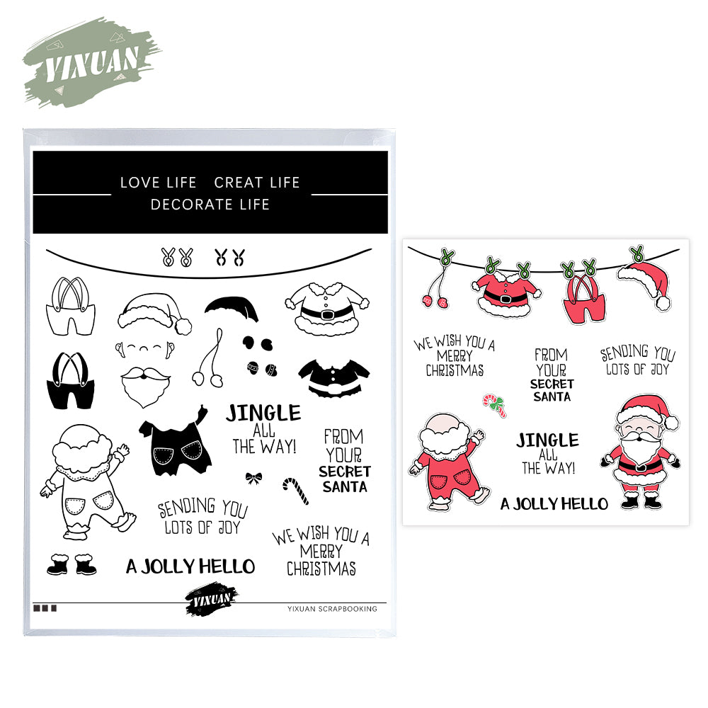 Cute Santa Claus Cutting Dies And Stamp Set YX1482-S+D