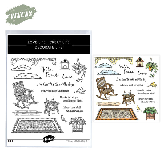 Soft Courtyard Recliner Cutting Dies And Stamp Set YX1220-S+D