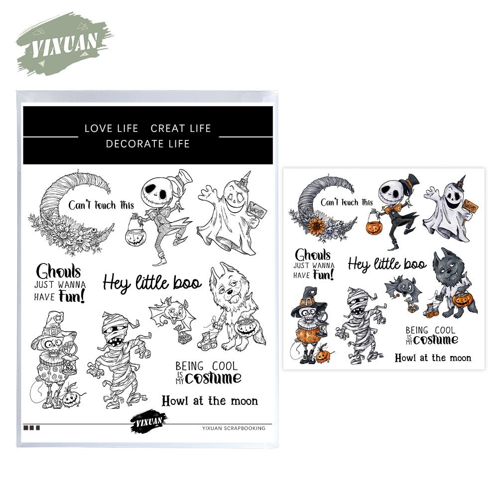 Ghost Festival Joker Cutting Dies And Stamp Set YX1450-S+D