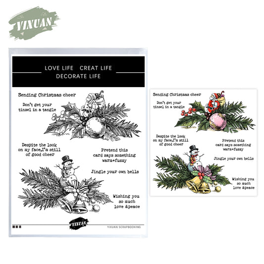 Christmas Branches Cutting Dies And Stamp Set YX1484-S+D