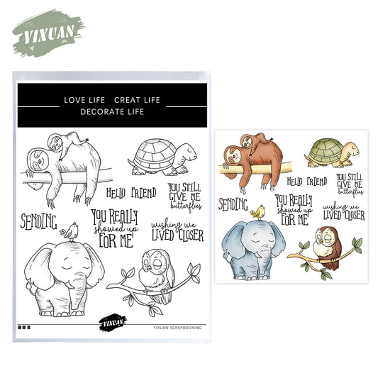 Cute Cartoon Sleeping Animals Clear Stamp YX1279