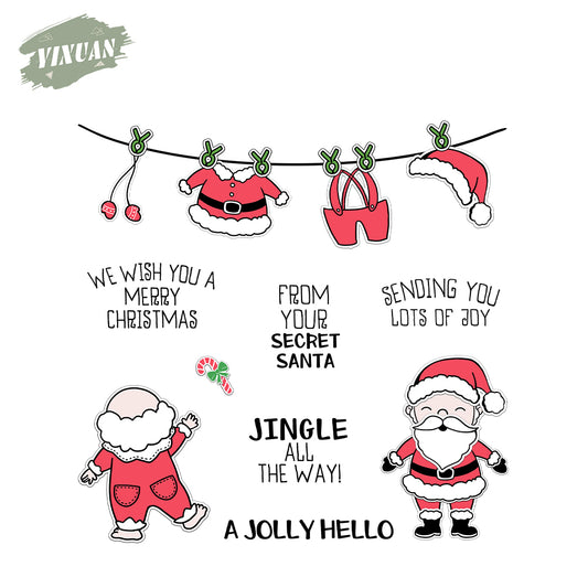 Cute Santa Claus Cutting Dies And Stamp Set YX1482-S+D