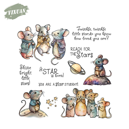 The Mouse Family Cutting Dies And Stamp Set YX1492-S+D