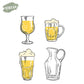 Summer Cooling Wine Beer Bottles Cups Clear Stamp YX1192-S
