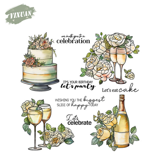 Cake and Wine Stamp Set YX1543