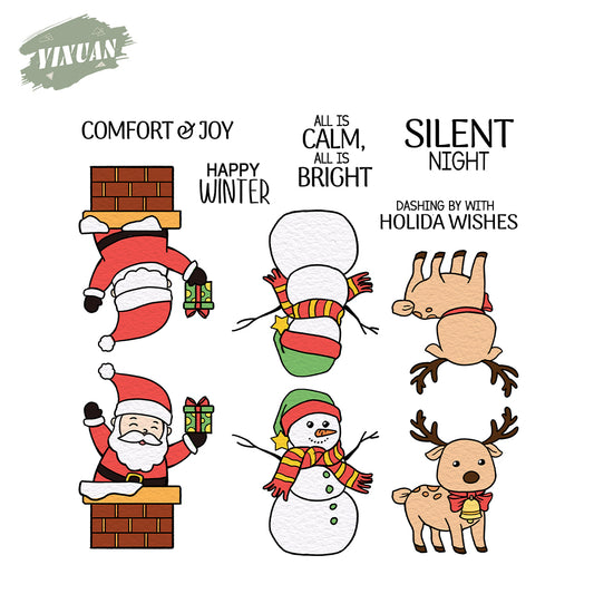 Santa Claus and Snowman Cutting Dies And Stamp Set YX1481-S+D