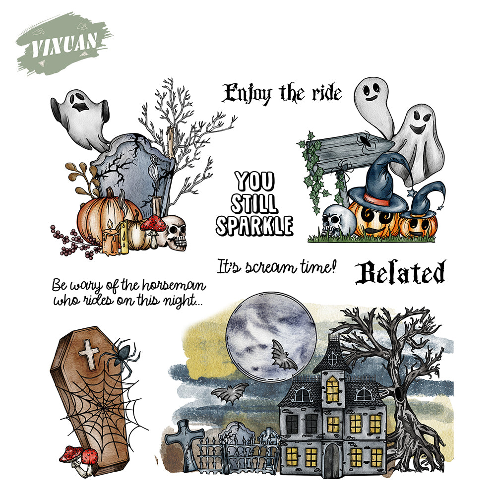 Halloween materials Cutting Dies And Stamp Set YX1431-S+D
