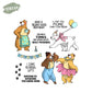 Cute Funny Dancing Bear Party Clear Stamp YX1241-S