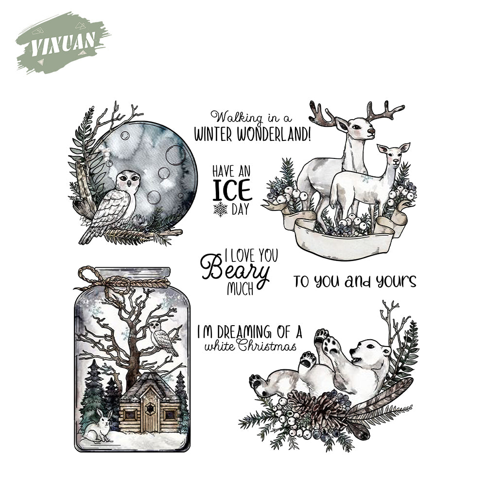 Animals in Hibernation Cutting Dies And Stamp Set YX1503-S+D