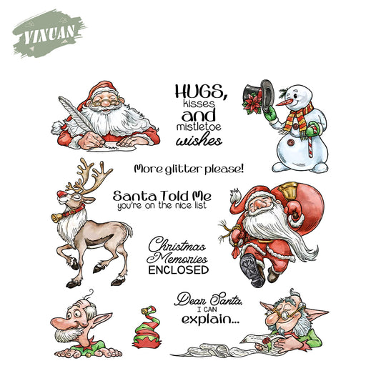 Strange Santa Claus and Old Elves Cutting Dies And Stamp Set YX1551-S+D