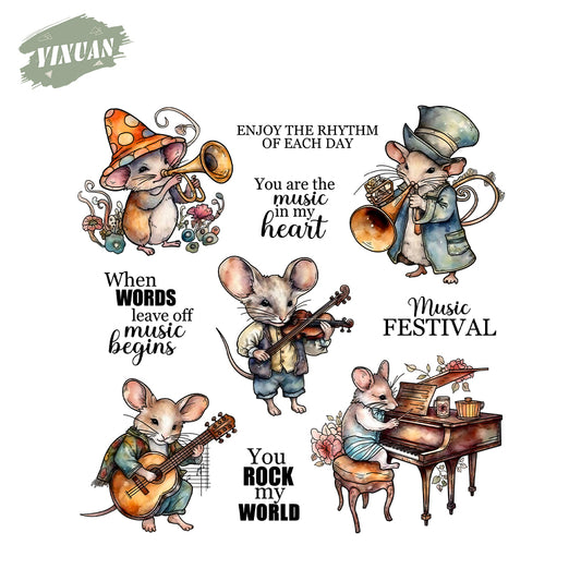 The Mouse Playing the Piano Cutting Dies And Stamp Set YX1496-S+D