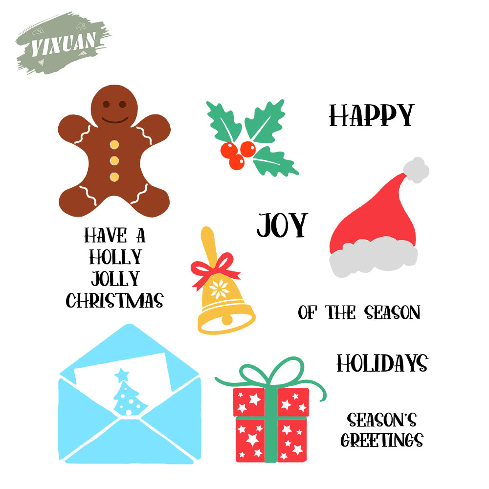 Christmas Elements Cutting Dies And Stamp Set YX1479-S+D