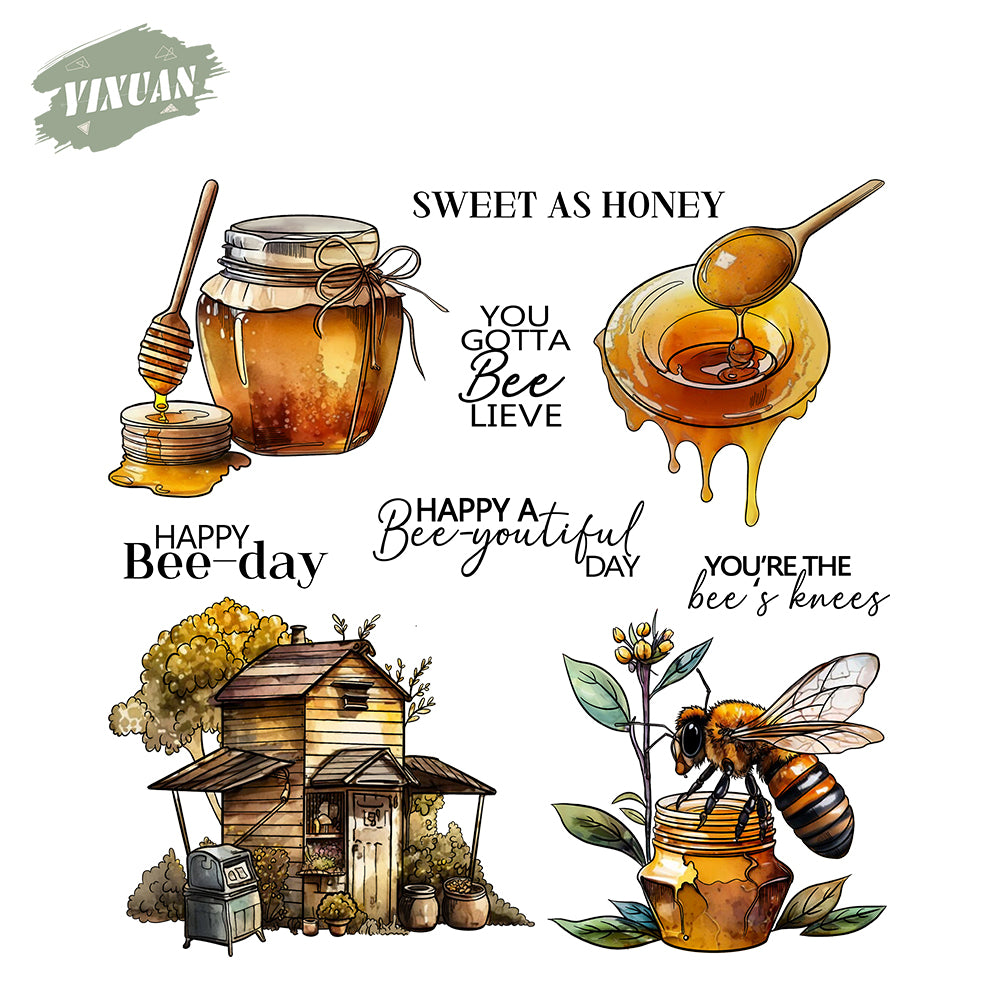 Bees and Honey Cutting Dies And Stamp Set YX1501-S+D