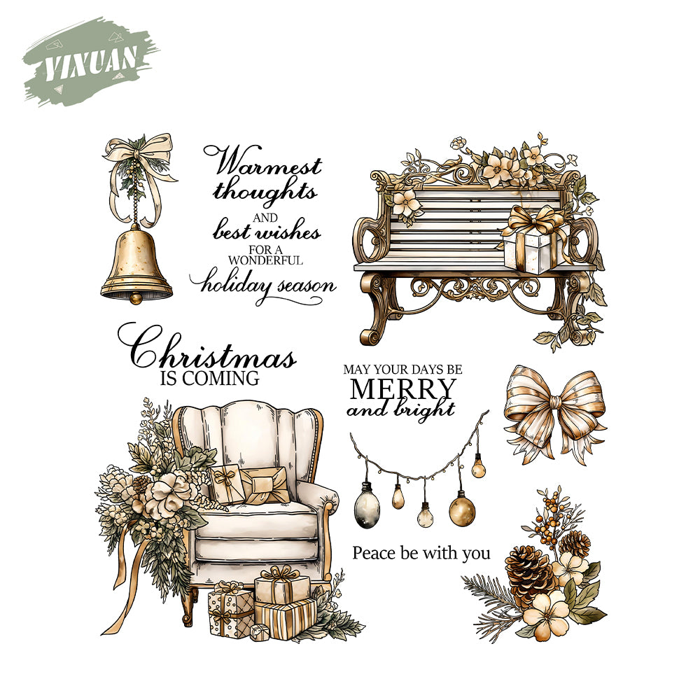 Christmas Sofa Bench Cutting Dies And Stamp Set YX1520