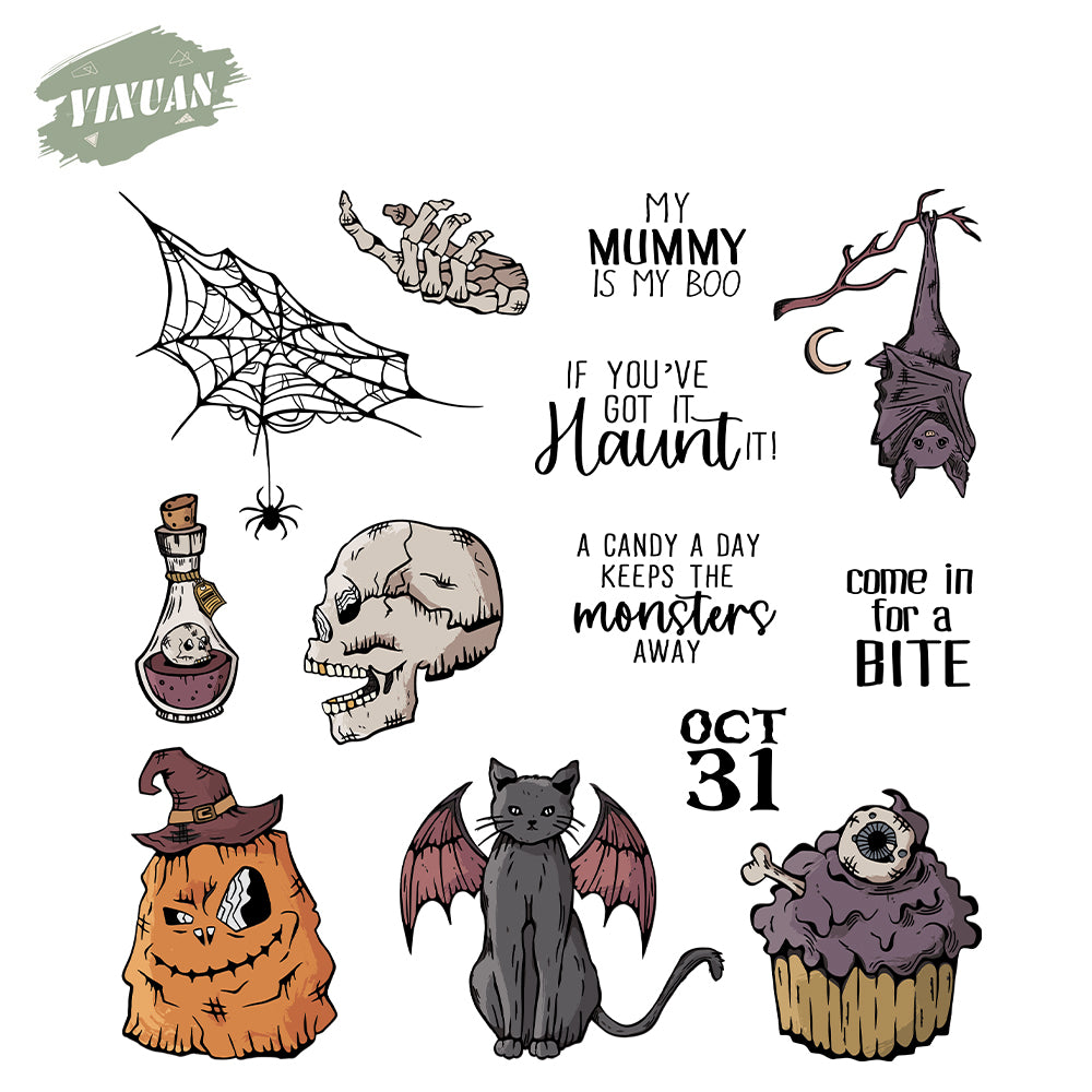 Halloween materials Cutting Dies And Stamp Set YX1435-S+D