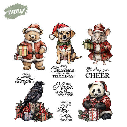 Animals in Christmas Cutting Dies And Stamp Set YX1527-S+D