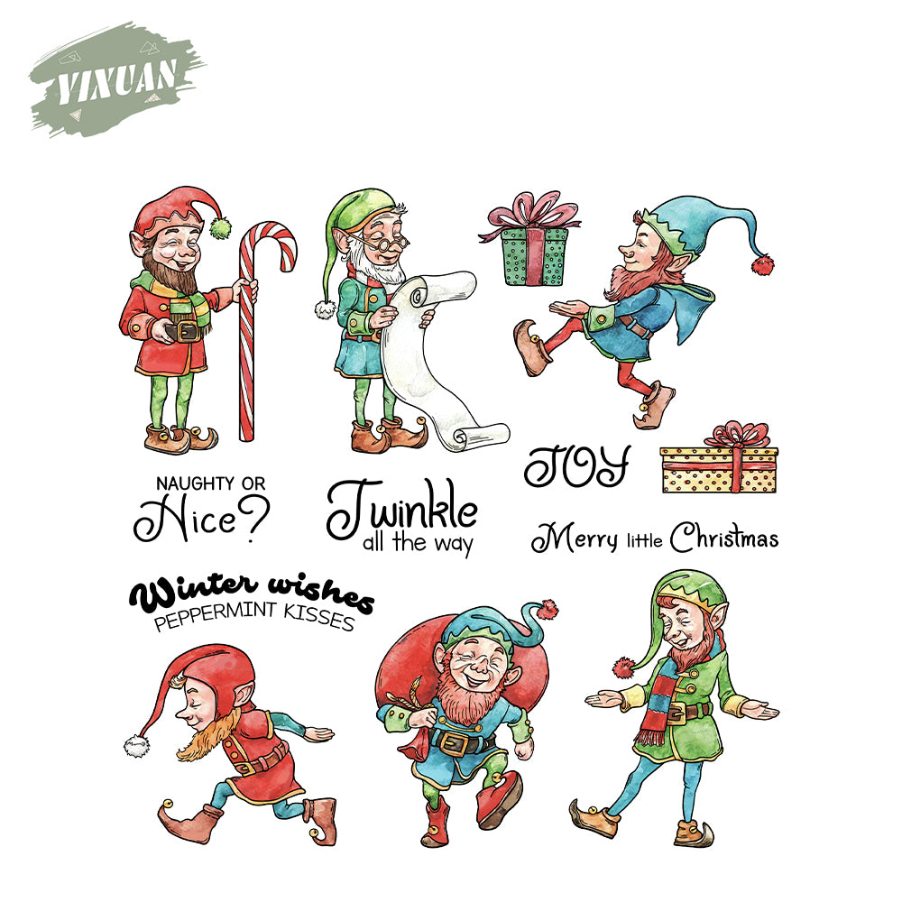 Strange Realistic Elves Cutting Dies And Stamp Set YX1552-S+D