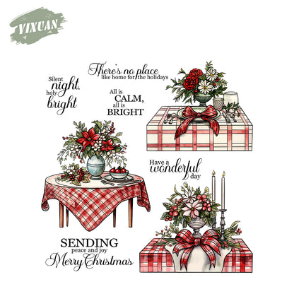 Tablecloth and Flowers Stamps Set YX1557