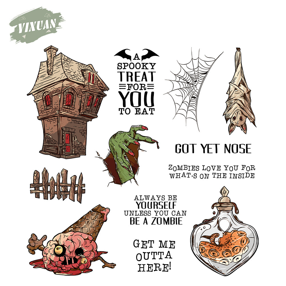 Halloween materials Cutting Dies And Stamp Set YX1432-S+D