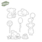 Happy Birthday Cake Ballons Cute Mouse Cutting Dies And Stamp Set YX1288-S+D