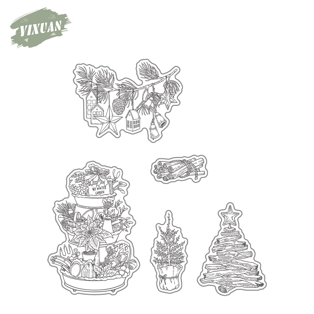 Christmas Food Display Cutting Dies And Stamp Set YX1583-S+D