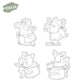 Cute Cartoon Cooking Baking Pigs Cutting Dies And Stamp Set YX1274-S+D