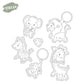 Cute Nature Animals Party Cutting Dies And Stamp Set YX1244-S+D