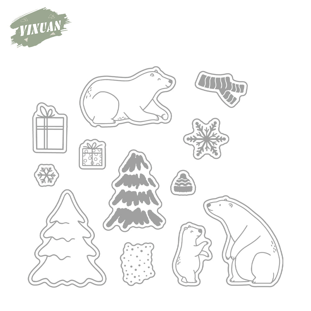 Design Bear Cutting Dies And Stamp Set YX1529-S+D