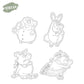 Cute Cartoon Funny Fatty Pigs Cutting Dies And Stamp Set YX1275-S+D