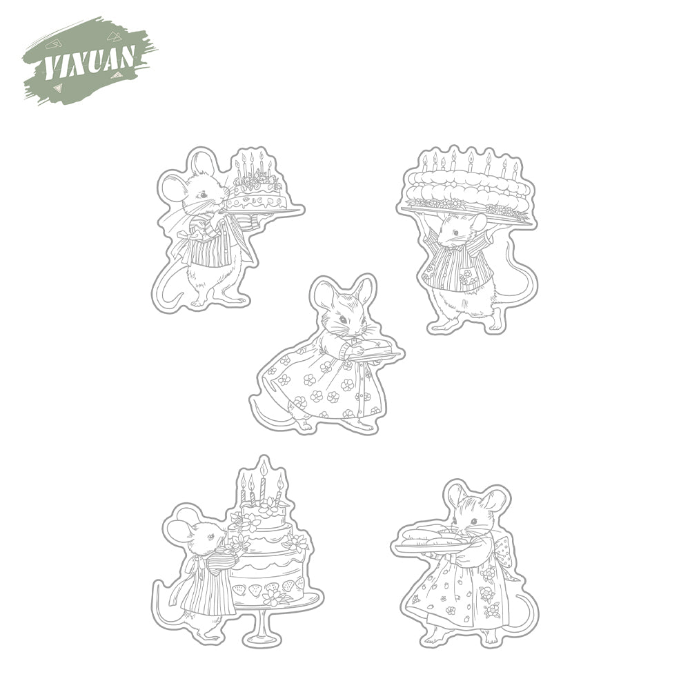 Diligent Mouse Cutting Dies And Stamp Set YX1448-S+D