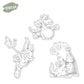 Cute Cartoon Evil Funny Dragons Cutting Dies And Stamp Set YX1290-S+D