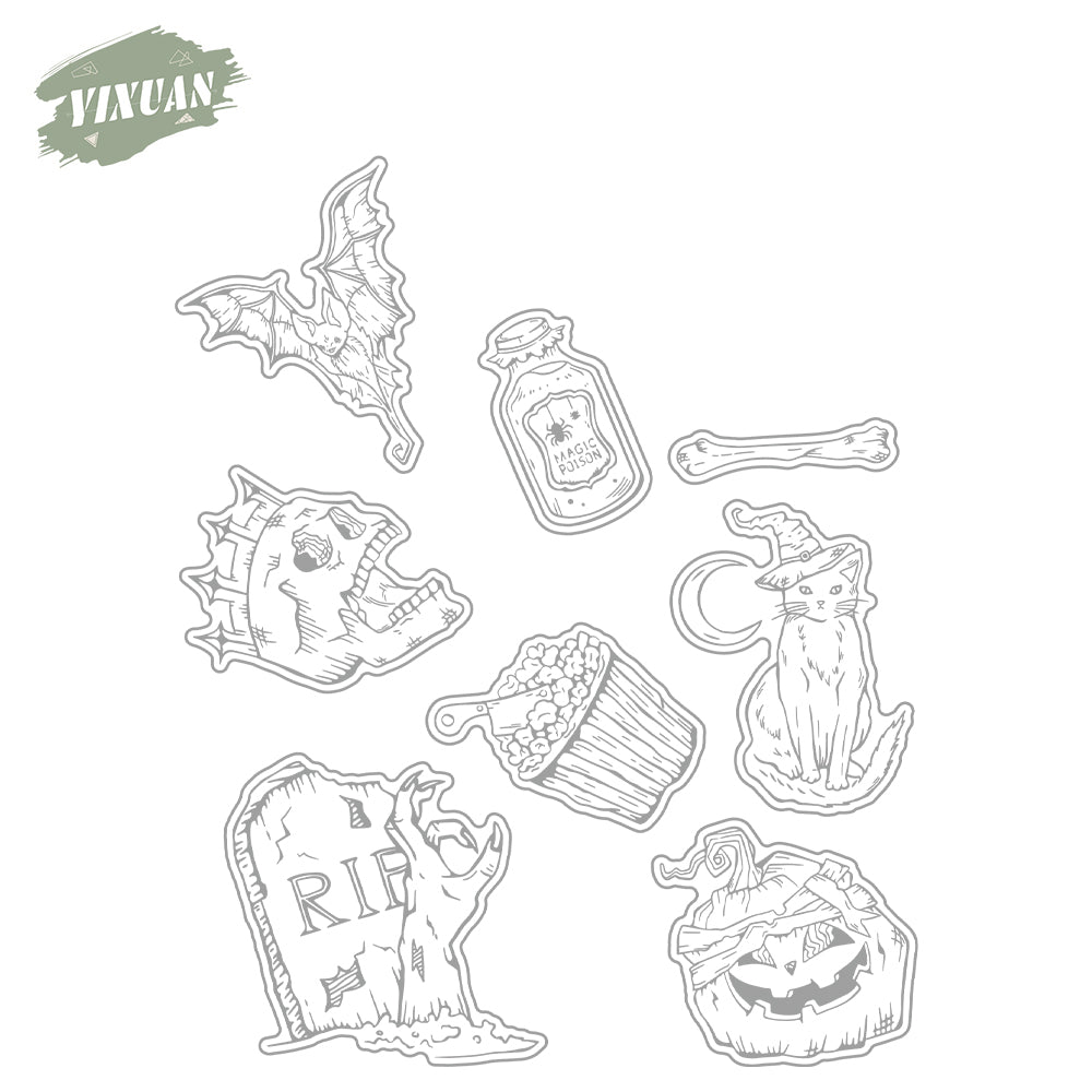 Halloween materials Cutting Dies And Stamp Set YX1428-S+D