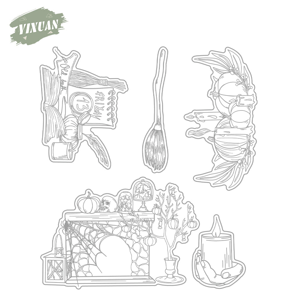 Halloween materials Cutting Dies And Stamp Set YX1430-S+D
