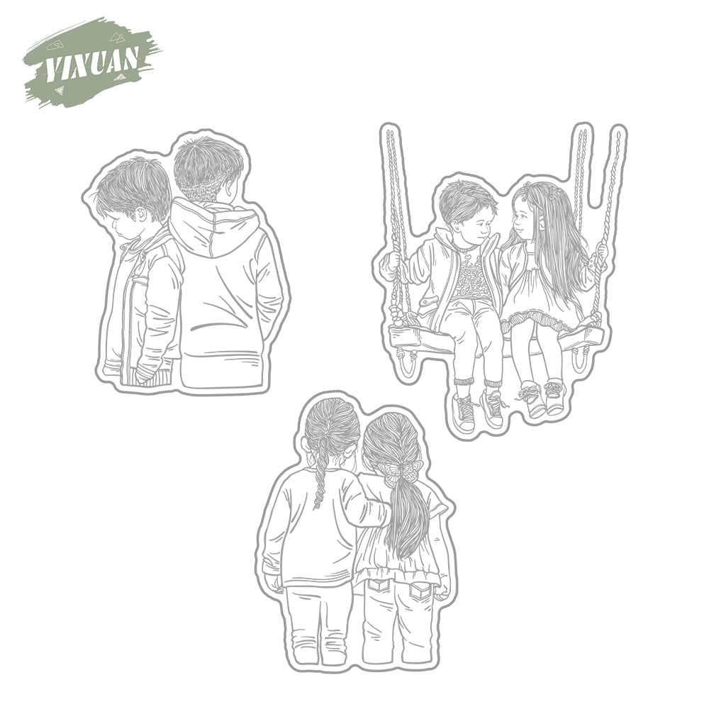 Sincere friendship Cutting Dies And Stamp Set YX1440-S+D