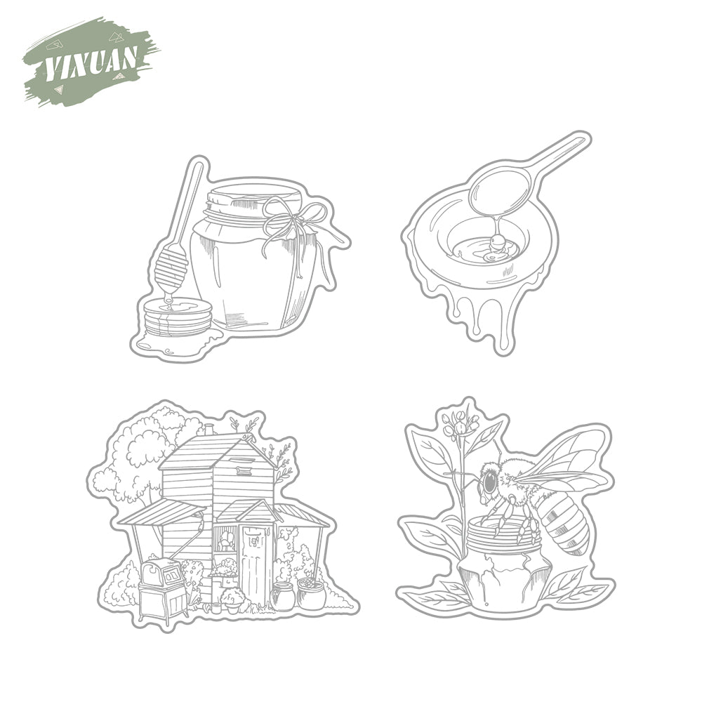 Bees and Honey Cutting Dies And Stamp Set YX1501-S+D