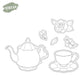 Vintage Flowers Tea Time And Tea Set Pot Cutting Dies Set YX1253-D
