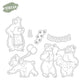 Cute Funny Dancing Bear Party Cutting Dies Set YX1241-D