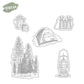 Summer Forest Nature Outdoor Camping Cutting Dies And Stamp Set YX1311-S+D