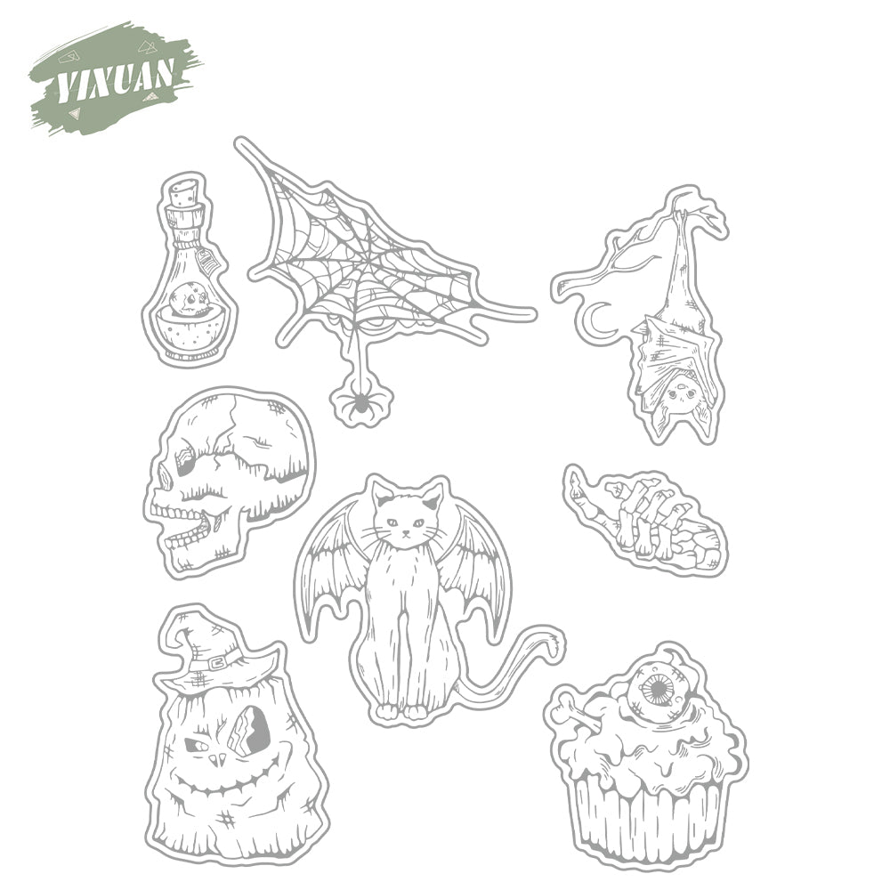 Halloween materials Cutting Dies And Stamp Set YX1435-S+D