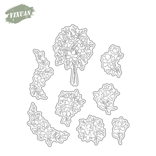 Bunches Of Blooming Flowers Cutting Dies Set YX1321-D