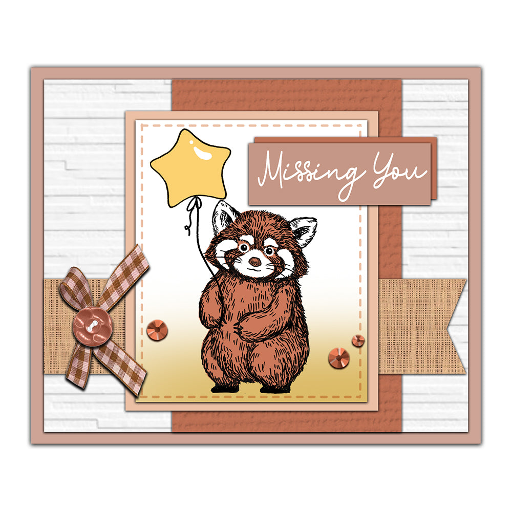 Cute Little Animals Holding Flowers And Flower Cutting Dies And Stamp Set YX1260-S+D