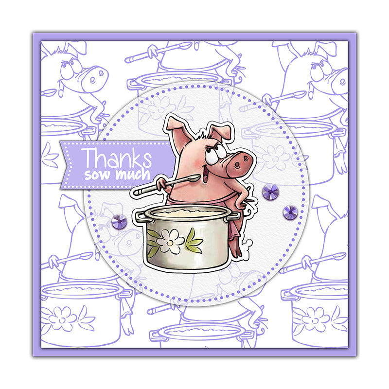 Cute Cartoon Cooking Baking Pigs Cutting Dies And Stamp Set YX1274-S+D
