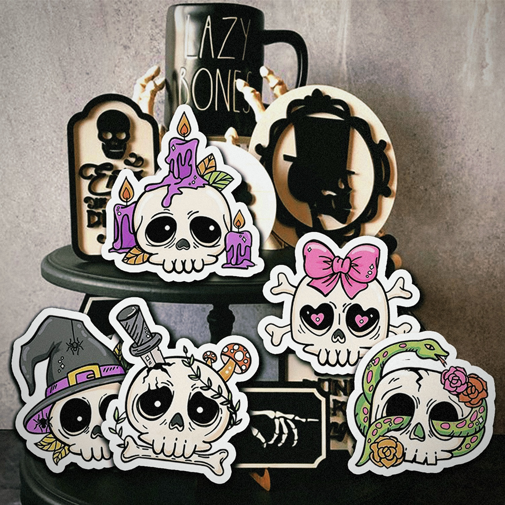 2023 Halloween Cute Skull Cutting Dies And Stamp Set YX1424-S+D