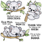 Cute Cartoon Love Baby Mom Koala Cutting Dies And Stamp Set YX1234-S+D