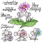 Kawaii Mouse And Flower Floral Cutting Dies And Stamp Set YX1261-S+D